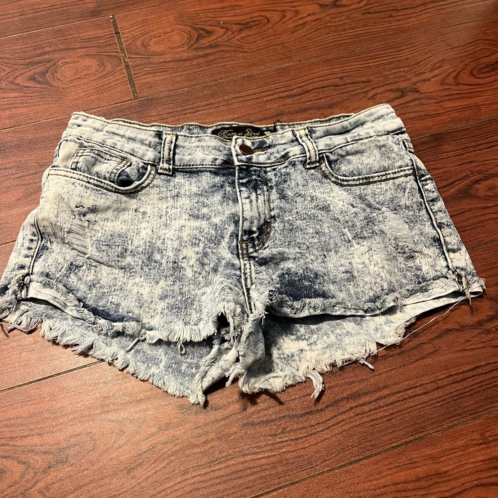 Acid Wash Denim Shorts